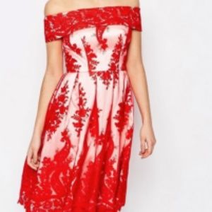 Chi Chi London Premium Lace Bandeau Midi Dress